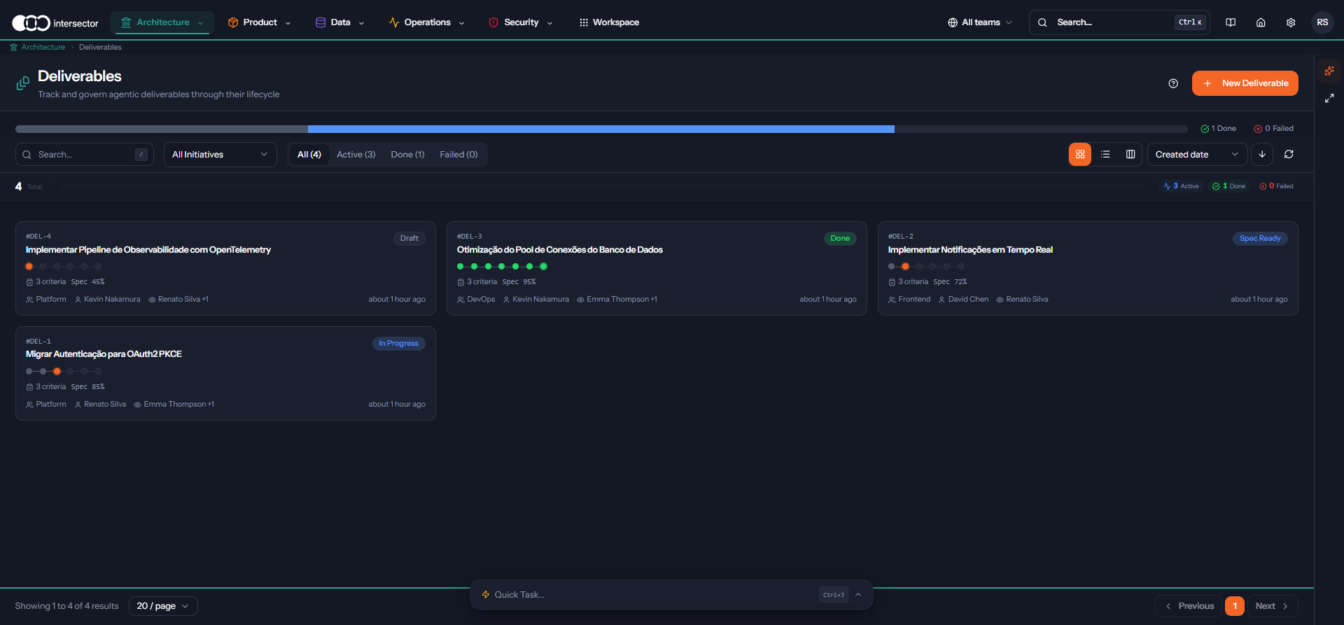 Deliverable tracking with guardrail policy stages and reviewer verdicts